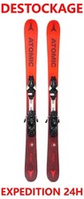 Used ATOMIC PUNX 5 Alpine Skis Red 150 cm (1 m 50) w/ Bindings