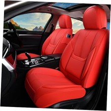 Car Seat Covers, Nappa Leather Car Seat Covers, Waterproof Automotive Front Red