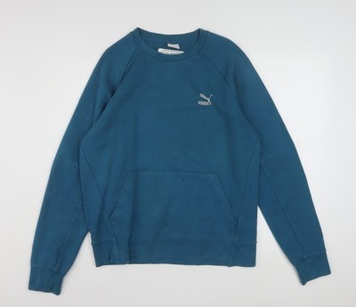 Puma Herren Blau Pullover Sweatshirt Medium Logo Baumwollmischung