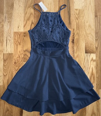 NWT Francesca's Jun & Ivy Fit & Flare Mini Dress Navy Blue Lace Back Detail XS | eBay NWT Francesca's Jun & Ivy Fit & Flare Mini Dress Navy Blue Lace Back Detail XS | eBay