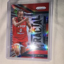 2025 Panini Prizm WNBA Fractal Red Holo Kelsey Mitchell Fever #3 Serial /99