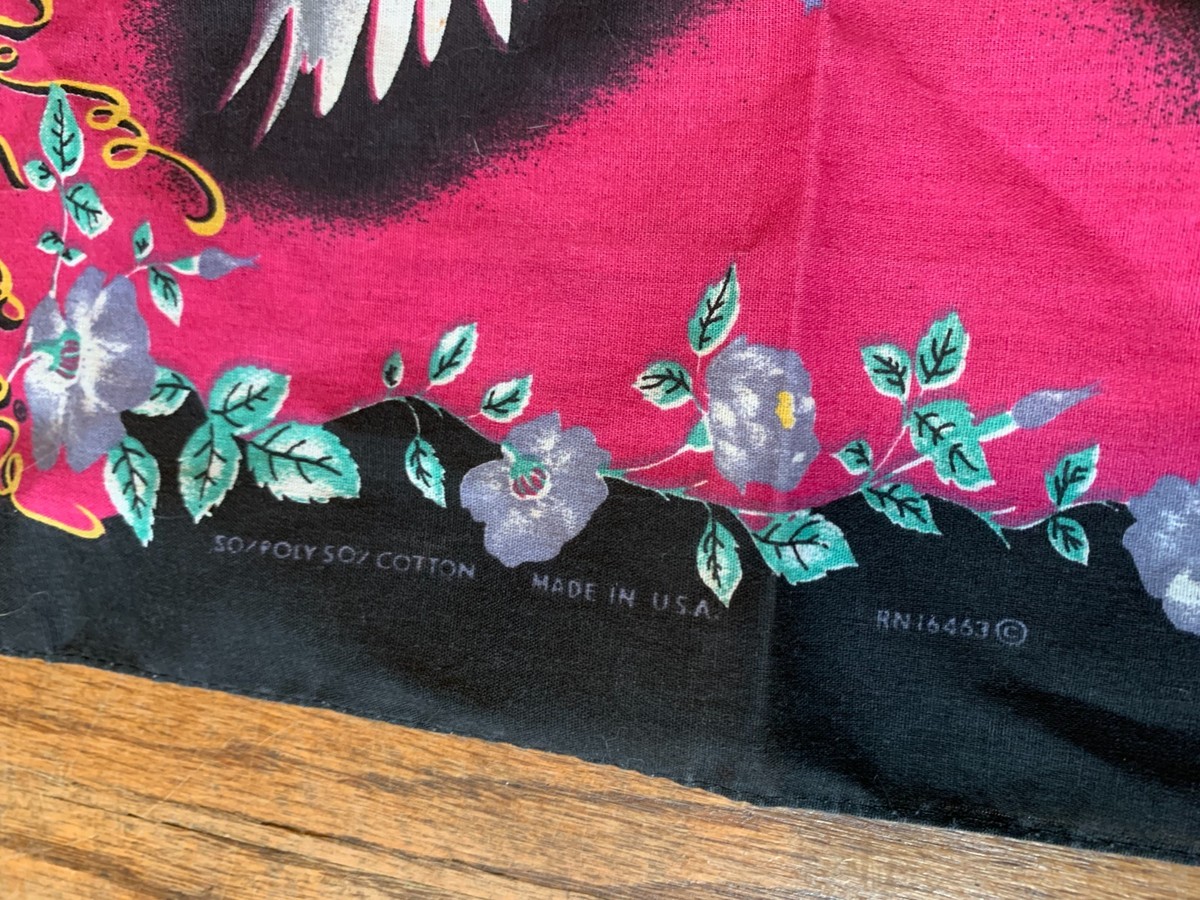 VTG Harley Davidson Pink Unicorn Pegasus Bandana Rag Scarf