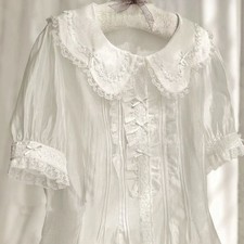 Sweet Summer Japanese Womens Shirts Blouse Short Sleeve Doll Collar Tops New