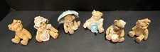Cherished Teddies  Bear Figurines  Resin  Lot of 6 Please Read  See Photo  s 