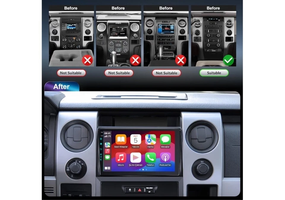 9" Android 13 Car Stereo Radio for Ford F150 2009-2012 W/CarPlay, 4Gb+64GB NEW - Image 4 of 4