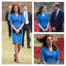 LK BENNETT Detroit Dress - Size UK8 US4 Crepe Shift Snorkel Blue ASO Royal PoW