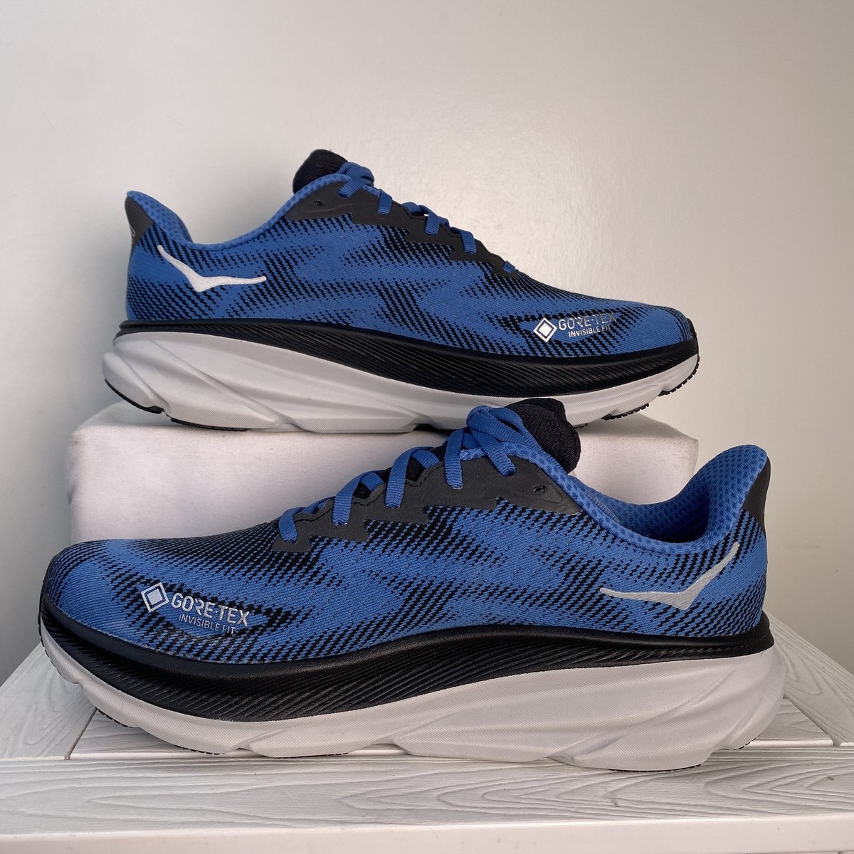 11.5D Mens Hoka Clifton GTX Blue and Green Goretex Athletic Shoes Hoka Clifton 9 GTX Men main image 3