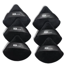 AOA Studio Velvet Puffs Makeup Puff Set of 6 Loose Powder Body Powder, Black 