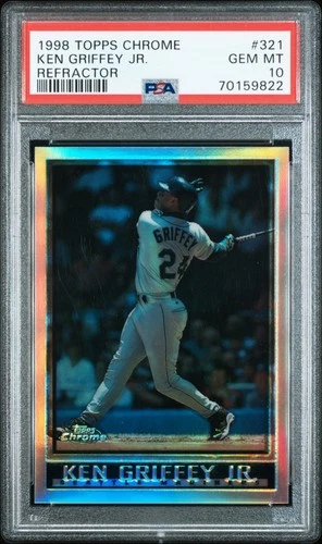1998 Topps Chrome Ken Griffey Jr. #321 Refractor PSA 10 GEM Pop 16