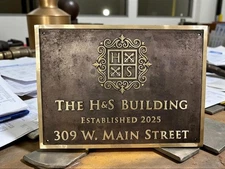 Custom Bronze House Number Plaque | Personalized Address Sign | Outdoor Wall