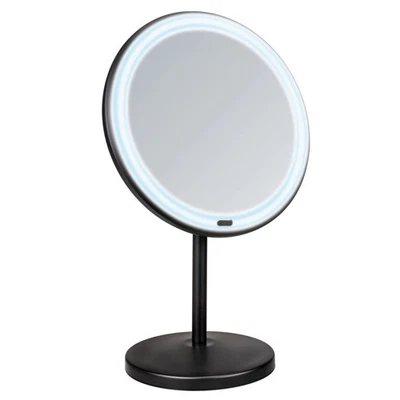 LED Stand-Kosmetikspiegel Mod. Onno Schwarz, mit Touch-Funktion - Bild 1 von 4