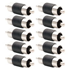 10x RCA Male to Male Coupler Audio Video Coupling Adapter Cable Connector Black