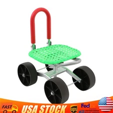 Garden Cart Rolling Stool Work Seat Cart with Wheels 360° Swivel Gardening Helpe