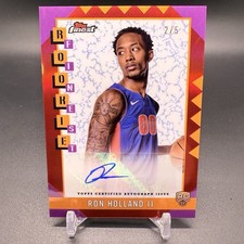 #/5! 🚨2024-25 Topps Finest Ron Holland II RC Detroit Pistons Red Rookie Auto!