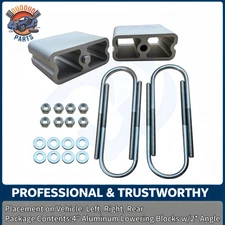 4" Aluminum Rear Lowering Blocks w/2* Angle for 1983-1997 Nissan 720 / Hardbody