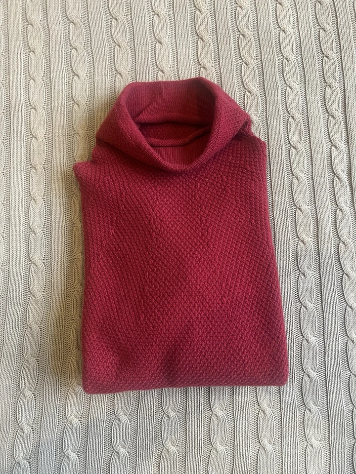 Max Mara Women's Red Knitted Jumper From Wool And Cashmere 3/4 Sleeves, Small - Image 4 of 4