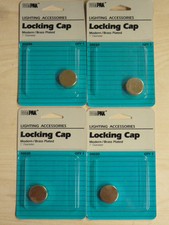 NOS! LOT OF 4 GAMPAK LOCKING CAP LIGHTING ACCESSORIES 1" BRASS PLATED #30030