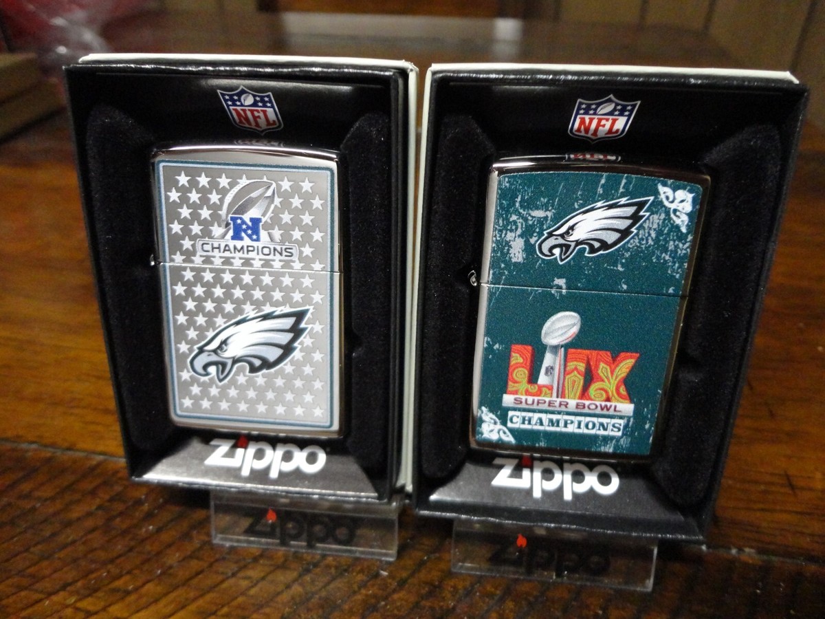PHILADELPHIA EAGLES SUPER BOWL LIX 59 CHAMPIONS & NFC CHAMPS ZIPPO