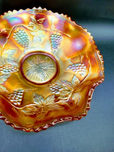 Dugan Carnival Glass Bowl Grape Delight - Picture 3 of 11