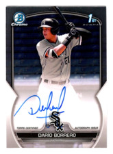 Dario Borrero 2023 Bowman Chrome 1st Year Prospect Autograph Auto White Sox