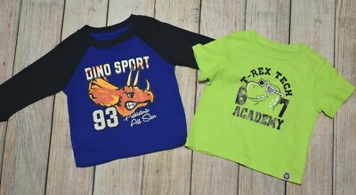 TOUGHSKINS BOYS 12M NEON GREEN T-REX SHIRT