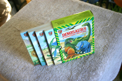 Boxed set of 4 DINOSAURS & Prehistoric Creatures - Honey Bear Board Books 4x5.5