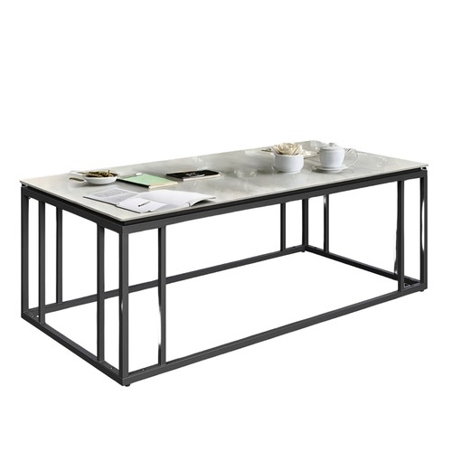 Coffee Table Linx Grey Stone Concrete Effect Top 6mm Thick Living Room Desk - Picture 8 of 8