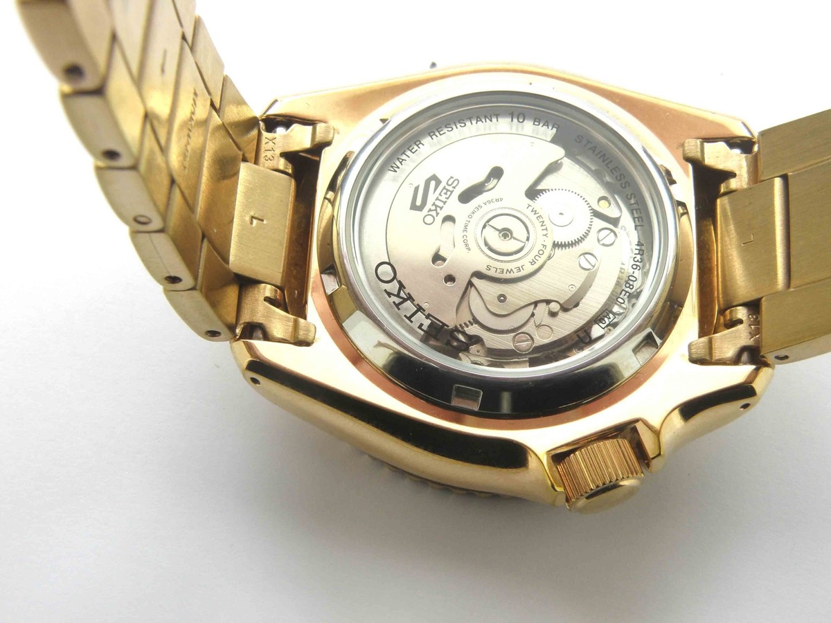 Men's Seiko 4R36-08E0 Rose Gold Automatic Watch - 100m | eBay UK