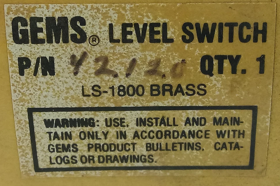 Gems Sensors LS-1800 42/20 Level Switch - Image 4 of 4
