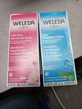Weleda Wild Rose And Sage 24hr Deodorant Spray No Aluminum 3.4 fl oz Qty 2