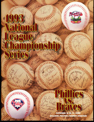 1993 NLCS Phillies vs Braves (hm) unscored baseball Program