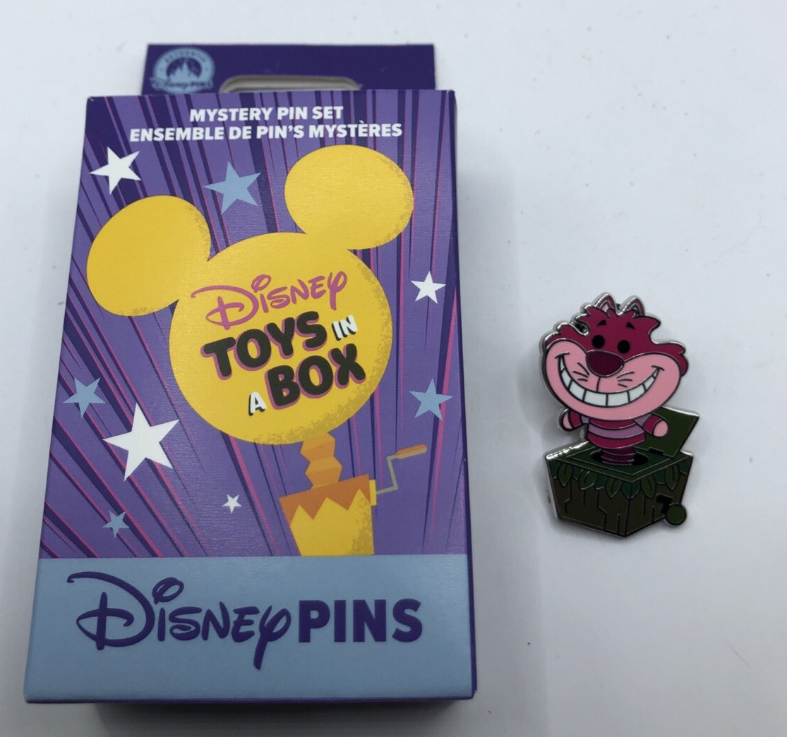 Disney Cheshire Cat Toys In A Box Pin Box Included!! New In Hand Ships Fast