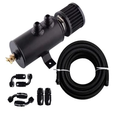 10AN Oil Catch Can Reservoir w/ 10FT 10AN 5/8'' Nylon Braided Oil Gas Fuel Line