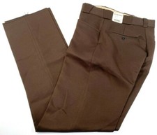 NEW MENS FLYING CROSS 32239 100 VISA POLYESTER PANTS BROWN 50 UNHEMMED
