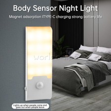Sensor de Movimiento Luz Nocturna 0.8W Recargable LED Armario Armario Escalera Luz Lámpara