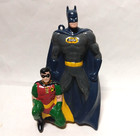 BATMAN & ROBIN Vintage Plastic Ornament 2000 Kurt Adler standing & crouching