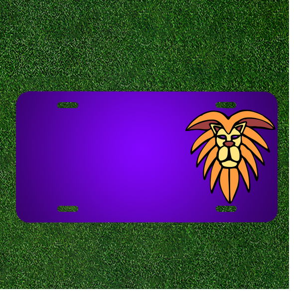 Custom Personalized License Plate Add Names for Leone Feline Animal Design