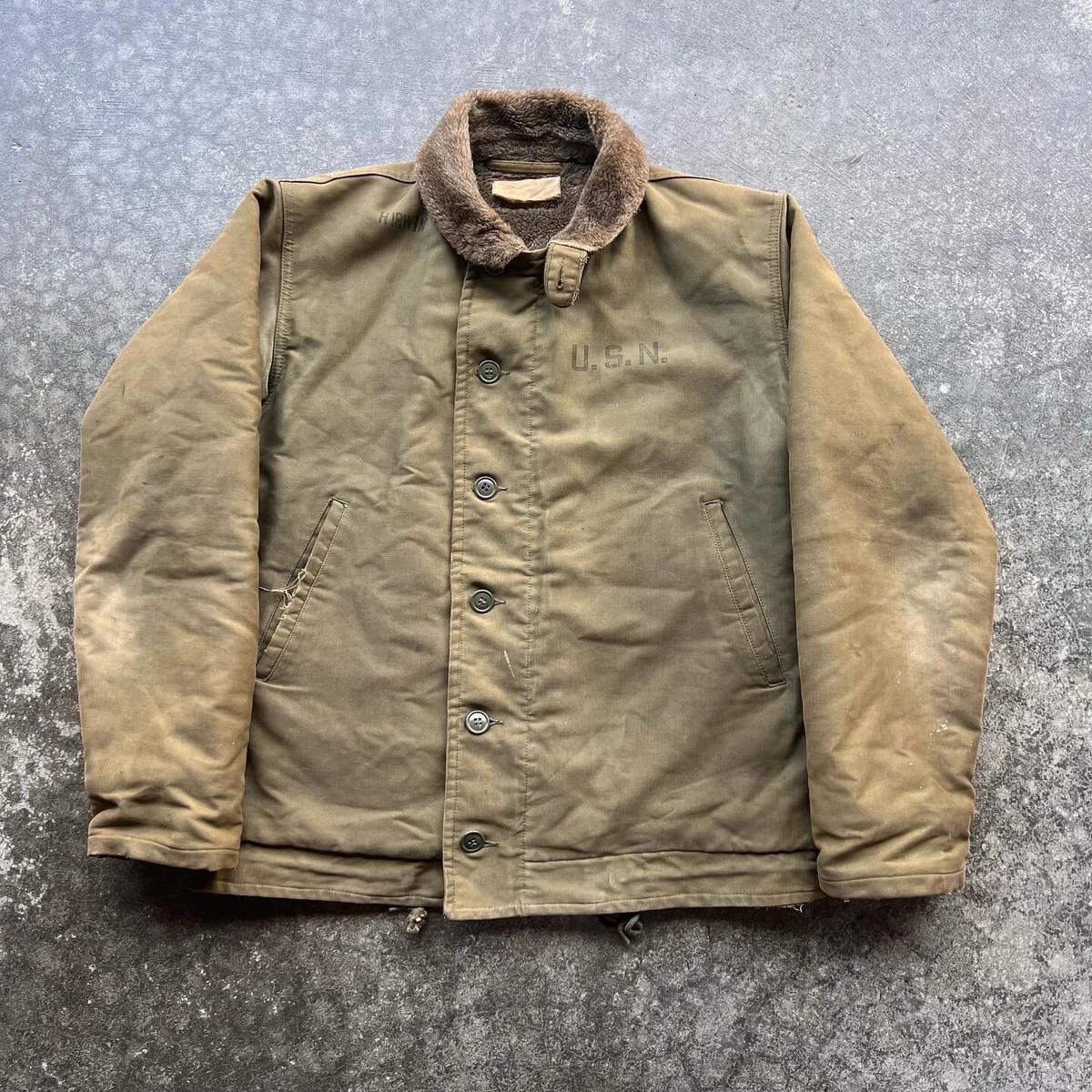 Vintage 40s 50s WW2 World War 2 N-1 Military Deck Jacket Mens Size