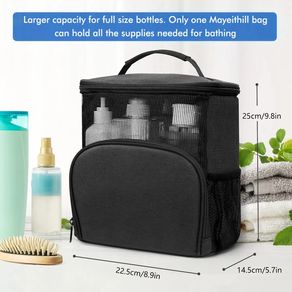 Shower Caddy Bag Portable Hanging Shower Tote Bags with Hook Travel Toiletry Bag