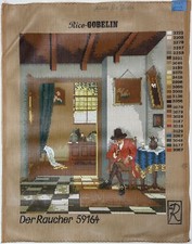 Hugo Krings THE SMOKER Der Raucher Famous Painting as a Needlepoint Canvas