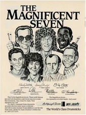 DeVitto / Aldridge / Cobham / Collins - Pro-Mark Drumsticks - 1990 B&W Print Ad