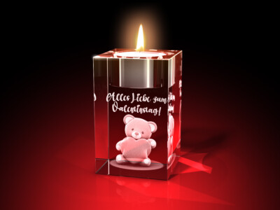 2D Glas Gravur Valentinstag Deko Foto Bild Laser Kristallglas