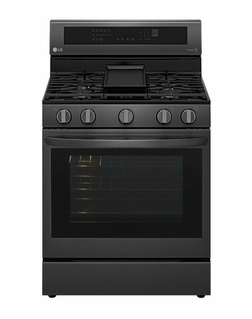 LG ThinQ InstaView LRGL5825D 5.8 Cu. Ft. Gas Single Oven Range Black