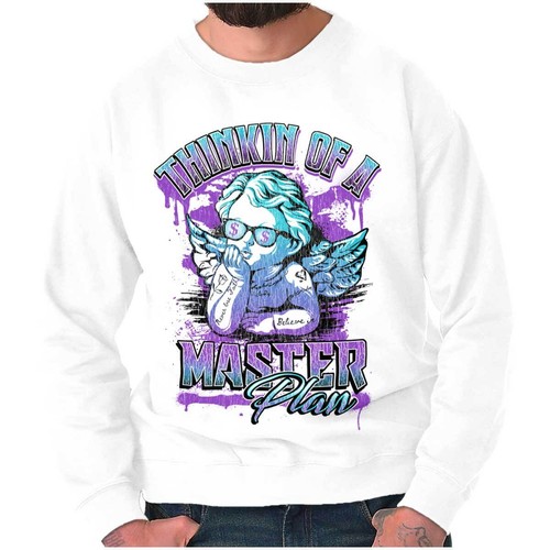 Cool Urban Thinkin Of A Master Plan Angel Womens or Mens Crewneck Sweatshirt - Picture 7 of 7