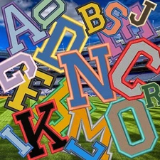 College Alphabet Patch Varsity Letterman Embroidered Iron-on Sports Bag Jersey