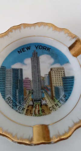 VINTAGE 1950s Porcelain Souvenir Ashtray New York ROCKERFELLER CENTER Japan - Picture 5 of 5