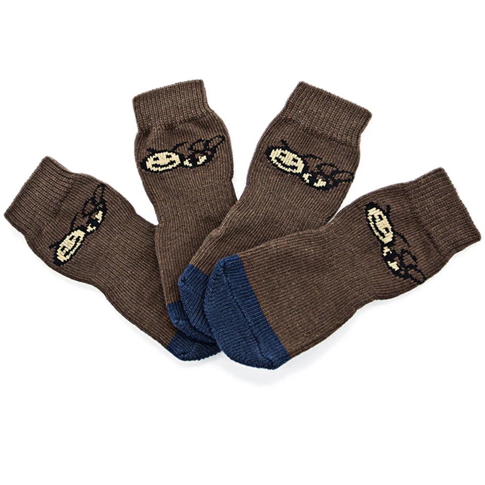 Calcetines antideslizantes de punto para perro gato protector de patas de mascota con refuerzo de goma 4 un. Foto 4 de 4