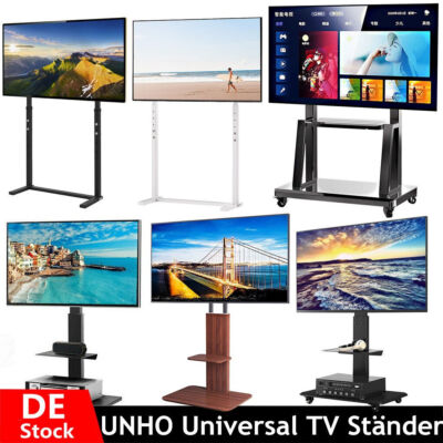 UNHO TV Ständer Standfuß Rollbar Fernsehständer Höhenverstellbar 75 85 100 Zoll