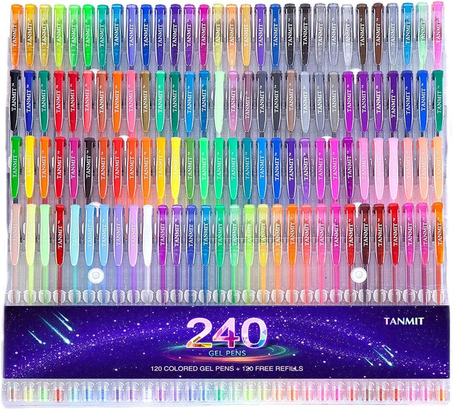 Gel Pens, Gel Pens Set, 120 Colored Gel Pen plus 120 Refills for Adults Coloring-image