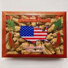 4oz Grade A Hand Selected American Ginseng Round Root Cut Head w/Gift Box           